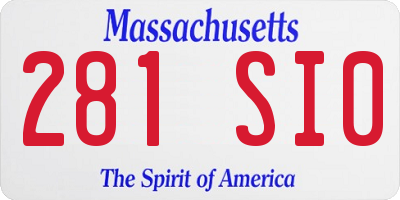 MA license plate 281SI0