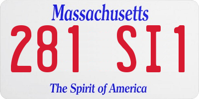 MA license plate 281SI1