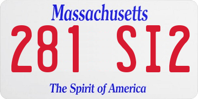 MA license plate 281SI2