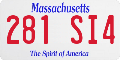 MA license plate 281SI4