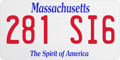 MA license plate 281SI6