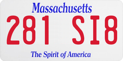 MA license plate 281SI8