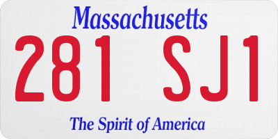 MA license plate 281SJ1
