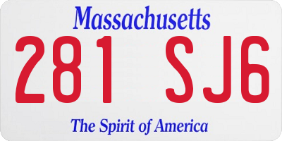 MA license plate 281SJ6