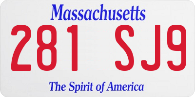 MA license plate 281SJ9