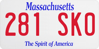 MA license plate 281SK0