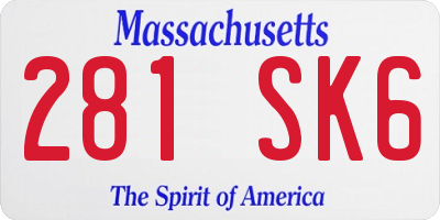 MA license plate 281SK6
