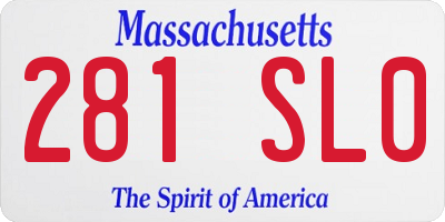 MA license plate 281SL0