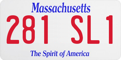 MA license plate 281SL1