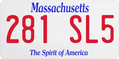 MA license plate 281SL5