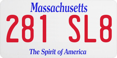MA license plate 281SL8