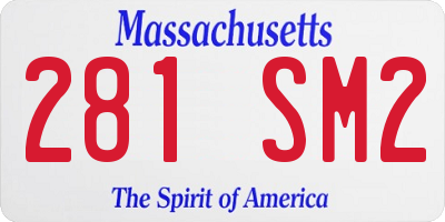 MA license plate 281SM2