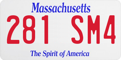 MA license plate 281SM4