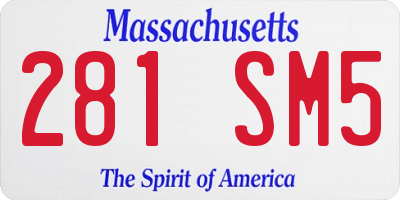 MA license plate 281SM5