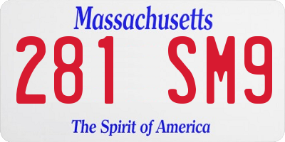 MA license plate 281SM9