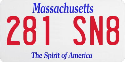 MA license plate 281SN8