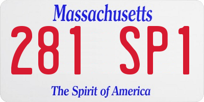 MA license plate 281SP1