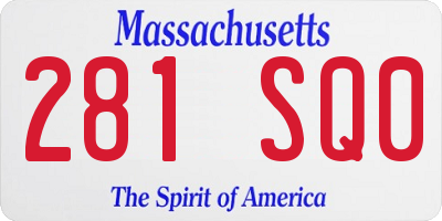MA license plate 281SQ0