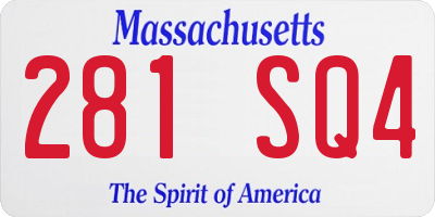 MA license plate 281SQ4