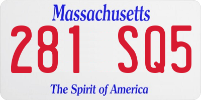 MA license plate 281SQ5