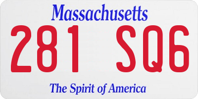 MA license plate 281SQ6