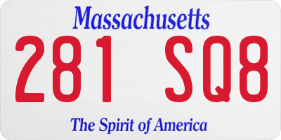 MA license plate 281SQ8
