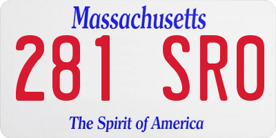 MA license plate 281SR0