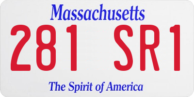 MA license plate 281SR1