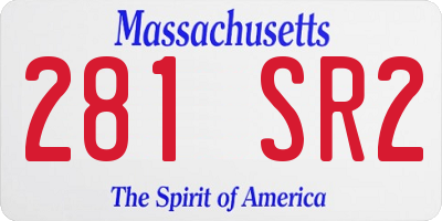 MA license plate 281SR2