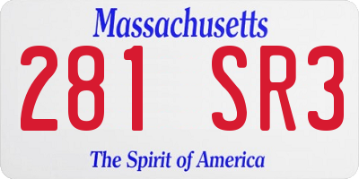 MA license plate 281SR3