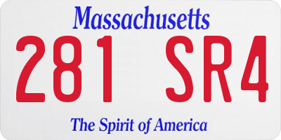 MA license plate 281SR4