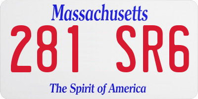 MA license plate 281SR6