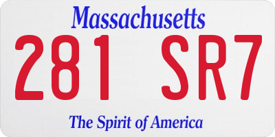 MA license plate 281SR7
