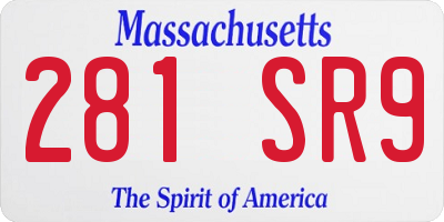 MA license plate 281SR9