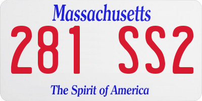 MA license plate 281SS2