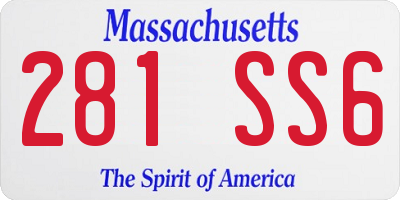 MA license plate 281SS6
