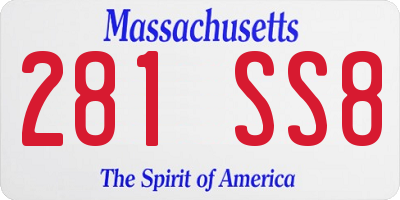 MA license plate 281SS8