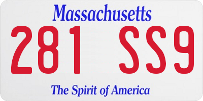 MA license plate 281SS9