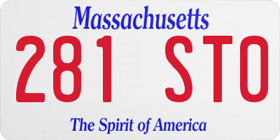 MA license plate 281ST0