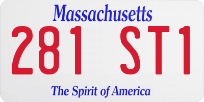 MA license plate 281ST1