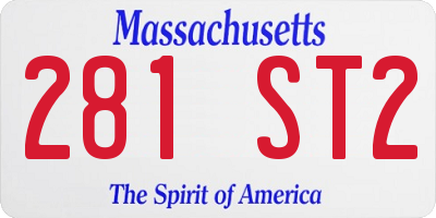 MA license plate 281ST2