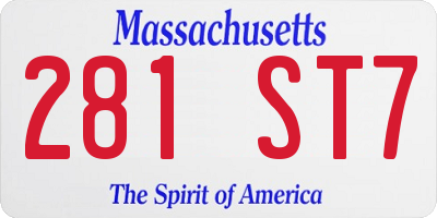MA license plate 281ST7