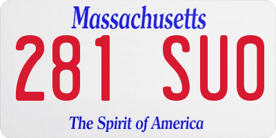 MA license plate 281SU0