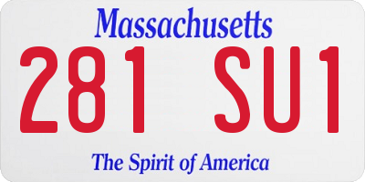MA license plate 281SU1