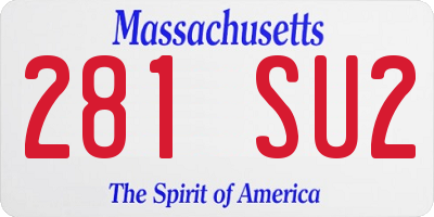 MA license plate 281SU2