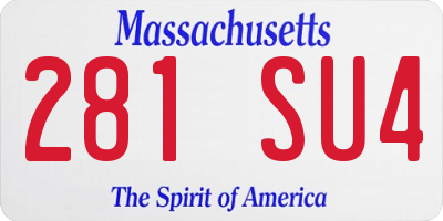 MA license plate 281SU4