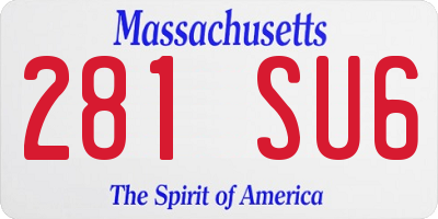 MA license plate 281SU6