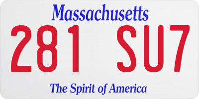 MA license plate 281SU7