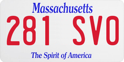 MA license plate 281SV0