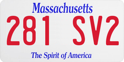 MA license plate 281SV2